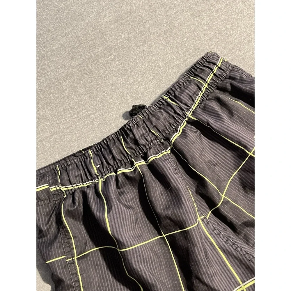 Ocean Pacific OP Ocean Pacific Swim Trunks Mens Small Black Neon Board Shorts